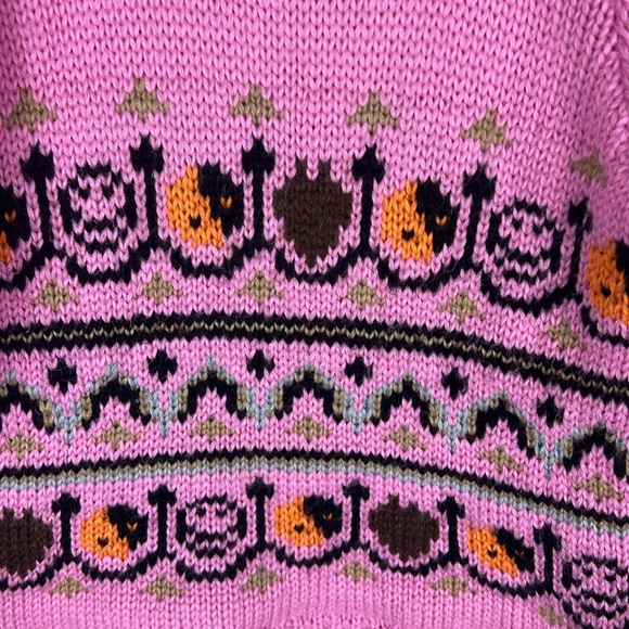 Ganni Hand Knit Pink Wool Puff Sleeve Sweater - Picture 6 of 10